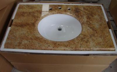 China Natural Brown Marble Vanity Countertops 165 MPA Compressive Strength for sale