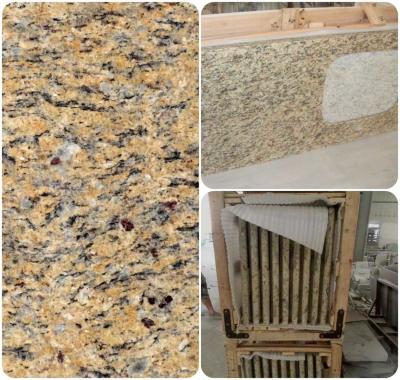 China Venetian Gold Solid Granite Worktops For Bathroom Vanity / Kitchen for sale