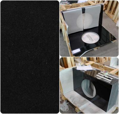 China Black Natural Granite Countertops , High Density Solid Black Granite Countertops for sale
