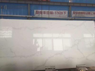 China Polished Surface Calacatta Quartz Slab , Kitchen Calacatta Quartz Countertops for sale