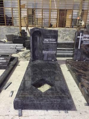China Granite Headstones And Grave Markers , Tombstone Black Polished Granite Headstones for sale