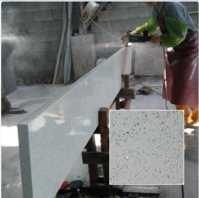 China QS516 Artificial Solid Surface White Quartz Stone for Kitchen Countertops for sale