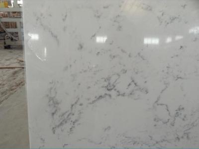 China Cararra White Artificial Quartz Slabs , 93% Natural Quartz Stone For Kitchen for sale
