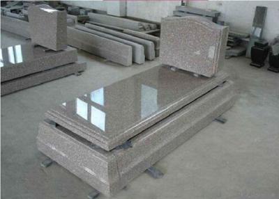 China Brown Granite Memorial Headstones European Style Customized Size / Surface for sale