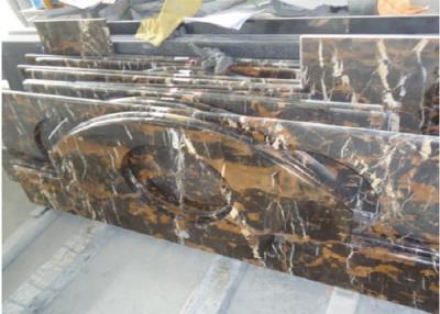 China Gold Black Portoro Marble Slab , Marble Slab For Kitchen / Bath Worktop for sale