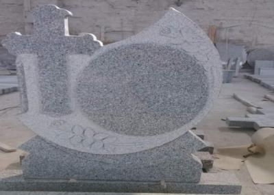 China Grey Granite Memorial Headstones Above 90 Degree Polished Surface for sale