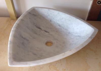 China Arabescato White Marble Basin / Bathroom Wash Sink Wood Vein Marble Basin for sale