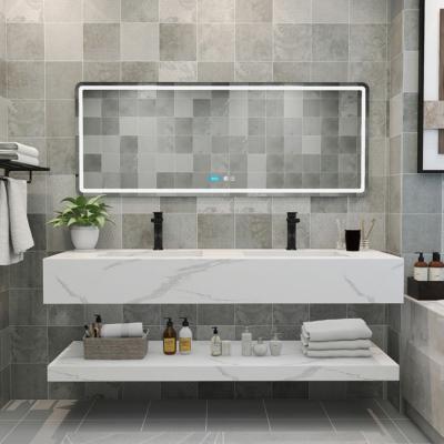 China Integrated Engineered Stone Bathroom Vanity Tops 1000*560MM for sale