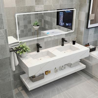China Stain Resistant Quartz Stone Bathroom Vanity Tops for sale