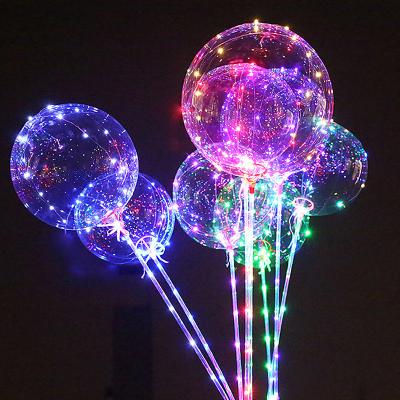 China Birthday Party Air Confetti Balloon Helium Transparent Led Latex Balloon Sticks Stand Decoration Light for sale
