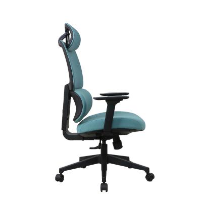 China Cadeira de mesa ergonômica azul que revolve a cadeira traseira alta do jogo do giro ajustável à venda