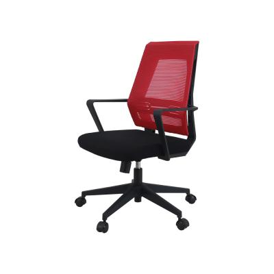 China Smooth Ergo High Back Chair ANSI Red Mesh Office Chair Class 4 Gas Lift Nylon Base for sale