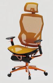China Executive Rolling Ergonomic Computer Desk Chair Yellow Adjustable Lumbar Office Chair for sale