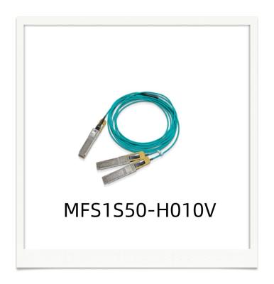 China MFS1S50-H010V 200GbE To 2x100GbE Active Fiber Optic Cable InfiniBand Cables Mellanox AOC cable for sale