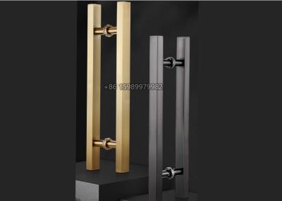 China Brushed Stainless Steel Front Door Handles SUS201 27.5in With Square Tubes for sale