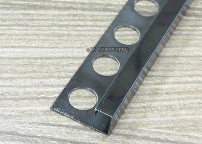 China Polished Stainless Steel Tile Trim 12mm Square Shaped Black Color for sale