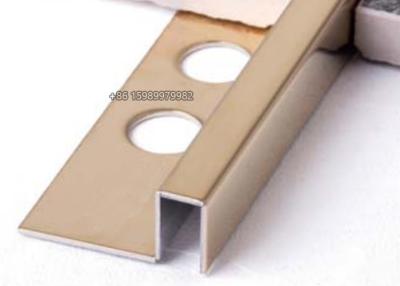 China Polished Gold Stainless Steel Square Edge Tile Trim Transition Strip SUS316 for sale