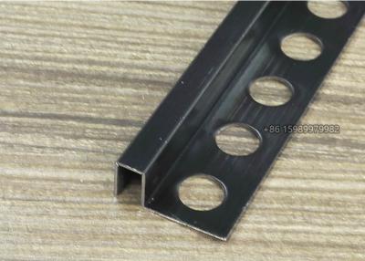 China Brushed Black Stainless Steel Tile Corner Trim Elegant Impactproof 10mm for sale