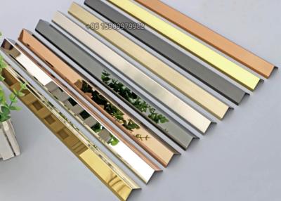 China Mirror Color 1x1 Brushed Stainless Steel Metal Wall Angle Corner Protectors for sale