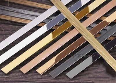 China Solid T Shaped Stainless Steel Decorative Profiles For Cabinet Wardrobe for sale