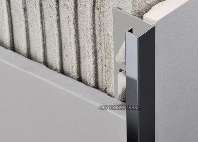 China Window Sill Cubic Square Stainless Steel Wall Tile Trim 10mm Mirror Black for sale