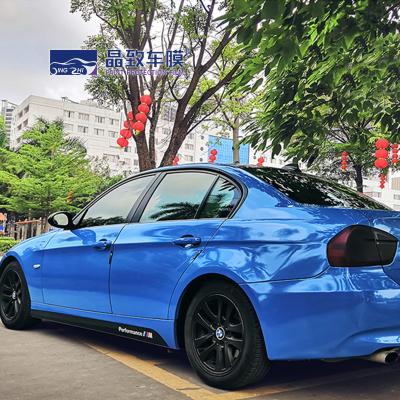 China Anti Scratch Vinyl Glossy Blue Car Wrap Sand Proof Self Adhesive for sale