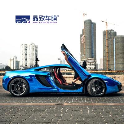 China Derek Blue Car Care Product Stretchable Chrome Vinyl Wrap As Mirror Film 1.52*18m--Manufactory Directly for sale