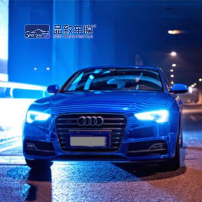 China Película de vinil espelhada azul cromada profissional por atacado para carro à venda