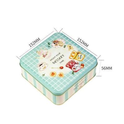 China Cute Square Cookie Candy Storage Tin Can With 0.23mm Tinplate Material for sale