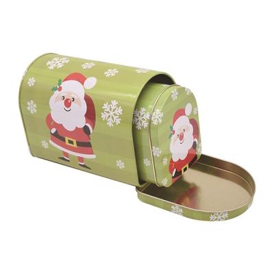 China Customized Decorative Cookie And Candy Gift Tin Box Mailbox Shape for sale