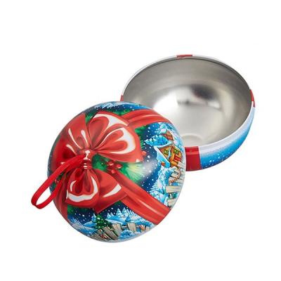 China Ball Shape Gift Candy Tin Box Offset Printing Customer Logo Acceptable for sale
