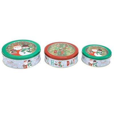 China Metal Tin Can Packaing Round Tin Containers With Clear PVC Window for sale