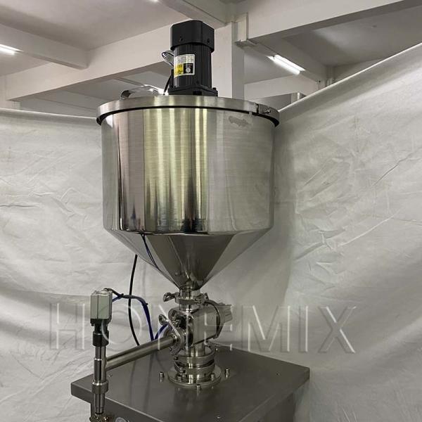 Quality Food Jam Hopper Filling Machine Vertical Mixing paddle Pneumatic Control for sale