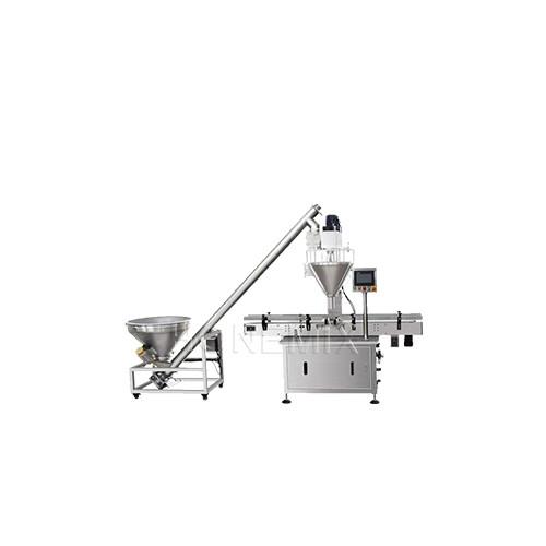 Quality 2KW Rotary Automatic Powder Filling Machine 50L Hopper With Moving Conveyor for sale