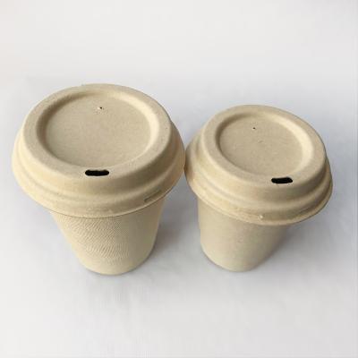 China Color Eco-Friendly White Natural Lid For 8oz 12oz 16oz Bagasse Sugarcane Coffee Cup Lid for sale