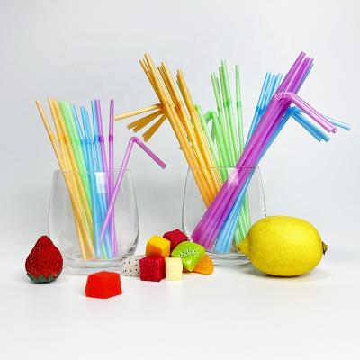 China Disposable biodegradable bendable color pla paper for drinking plastic bubble tea clear straw color straw for sale