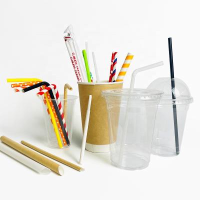 China Custom Straw For Bend Colorful Clear Bubble Tea Plastic Straw Color Disposable Pla Paper Bendable Shorts Plastic Straw for sale
