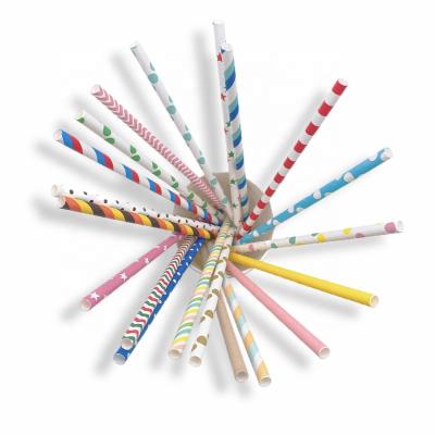 China biodegradable & Straw Disposable Compostable Biodegradable Paper Eco-Friendly Disposable Drinking Straw With Print LOGO Colorful for sale