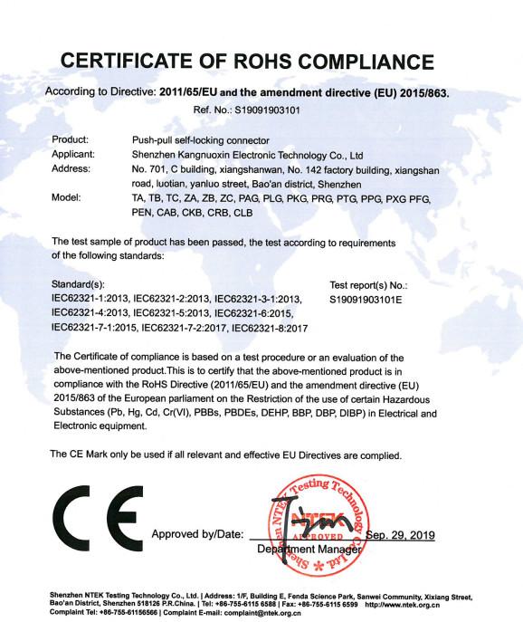 ROHS - Shenzhen Kangnuoxin Electronic Technology Co.,Ltd