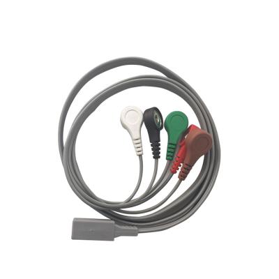 China 2.7m TPU HP M4725A 5 Lead Holter Ecg Cable In Snap Terminal for sale