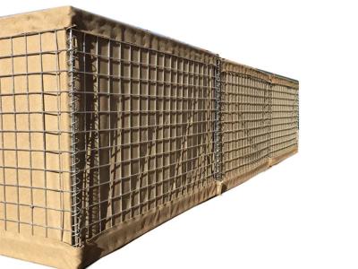 China Defensive barrier wall hot dipped galvanized gabion for military and flood control with razor wire for sale