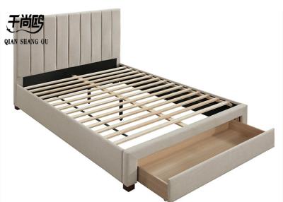 Chine Tissu Gray Upholstered Bed With Drawers léger, lit de stockage de plancher de velours à vendre
