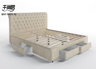 China Close Fitting Tufted Platform Storage Bed for Bedroom / Living Room for sale