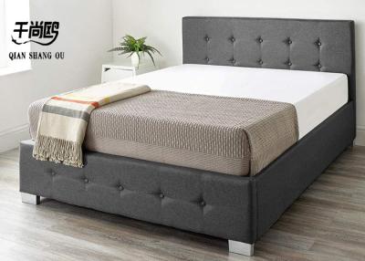 China Cama suave tapizada almacenamiento de la tela de la cama de la reina del tamaño de los muebles de lino del dormitorio moderna en venta
