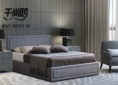 China Hotel Upholstered Ottoman Bed Frame , Gray Fabric Bed Frame for sale