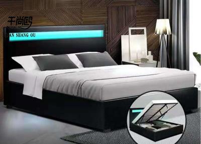 China Custom Modern LED Upholstered Bed With Lights 160*200cm for sale