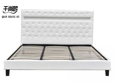 China Sturdy / Durable LED Upholstered Bed , Leather King Size Bed for sale