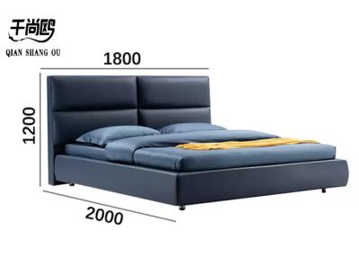 China Oversized Leather King Size Upholstered Beds soft European style for sale