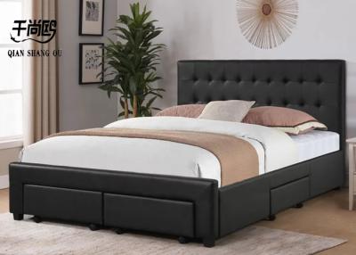 China Luxury Black Full Size Platform Bed With Storage Home Furniture for sale