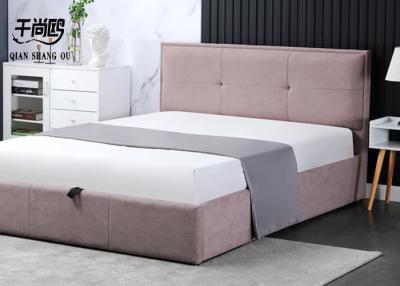 China Full Shape Upholstered Storage Platform Bed Simple Style With Pressure Bracket Storage for sale